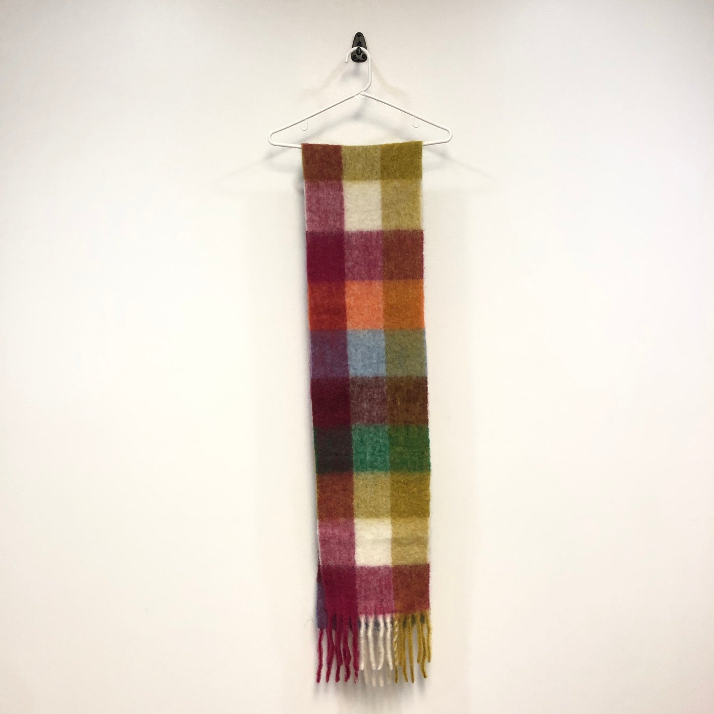 Acne Studios Multi‑Color Check Fringe Scarf 218*28cm
