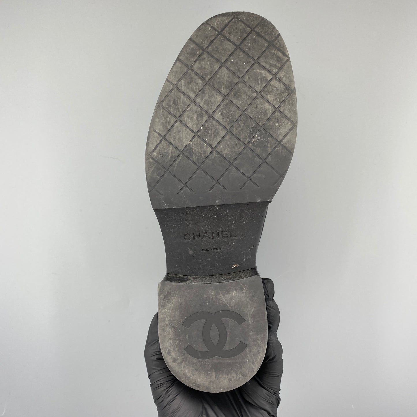 Chanel Black Platform Loafers Women Shoes Size 36
