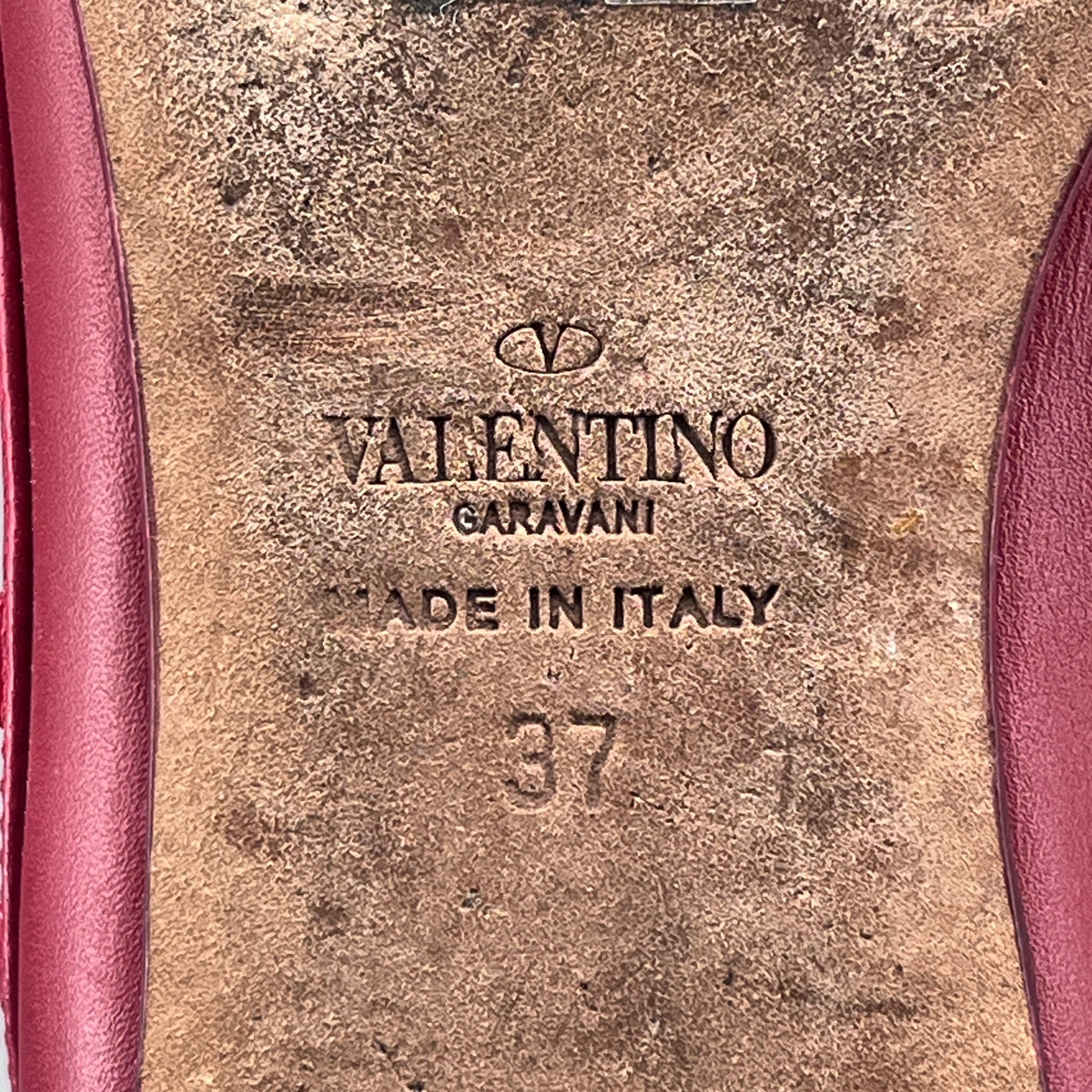 Valentino Red Leather Rockstud Pointed Toe Pumps size 37