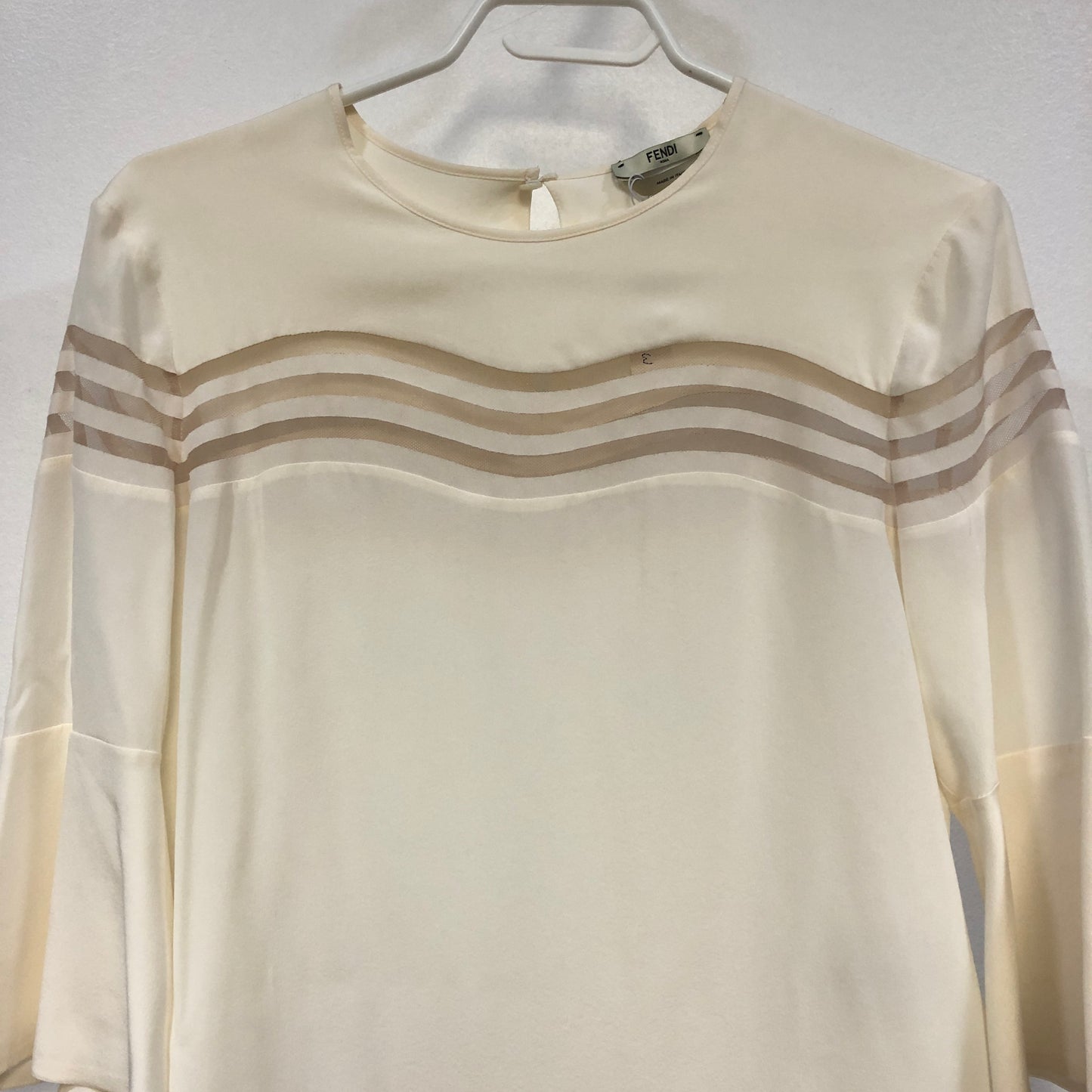 Fendi Cream Silk Blouse Size 36