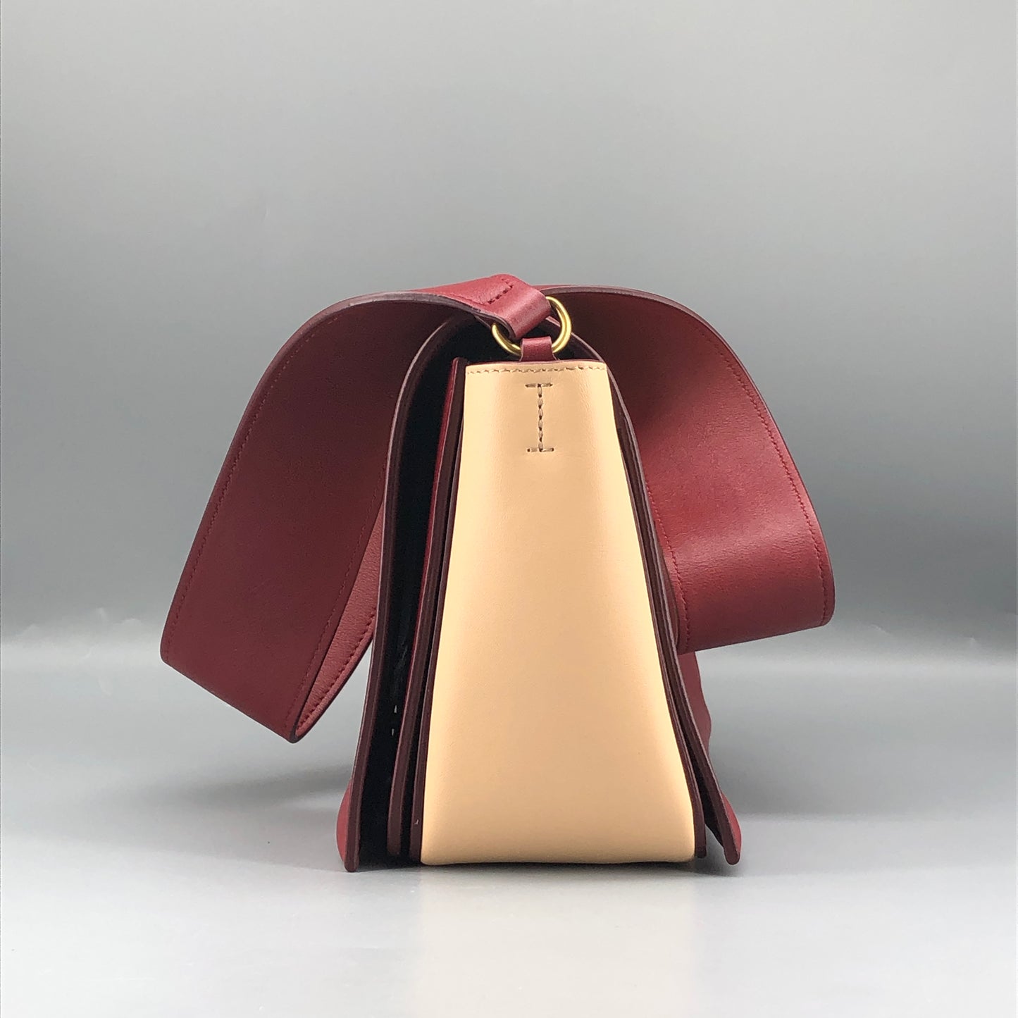 Celine Beige & Wine Color  Medium Frame Shoulder Bag