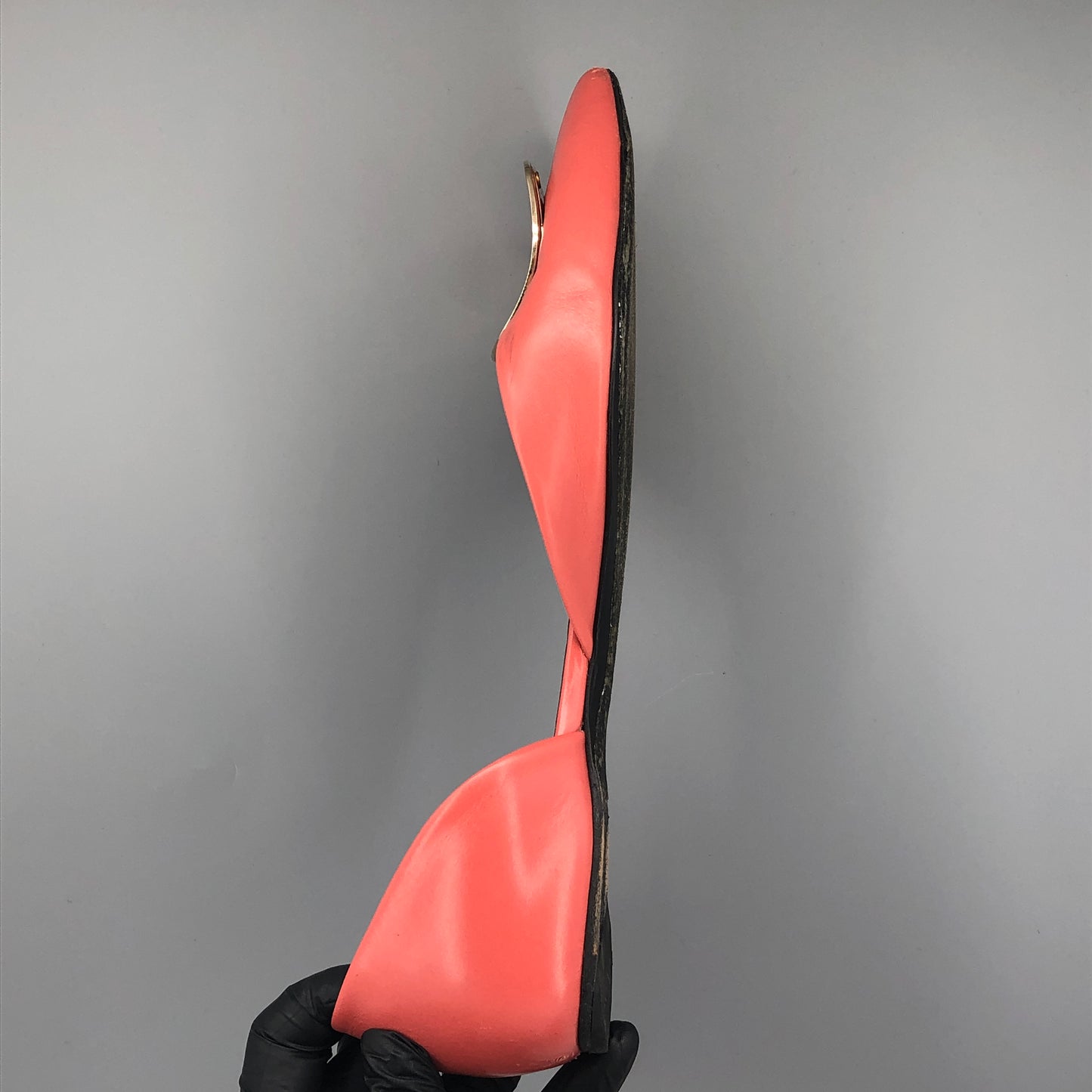 Roger Vivier Women's Strass Buckle D'Orsay Flats Size 39.5 Salmon Pink