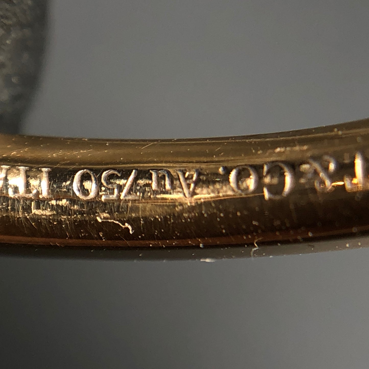 Tiffany & Co. 18K Gold T Tapered Band Ring Size 56mm AU750