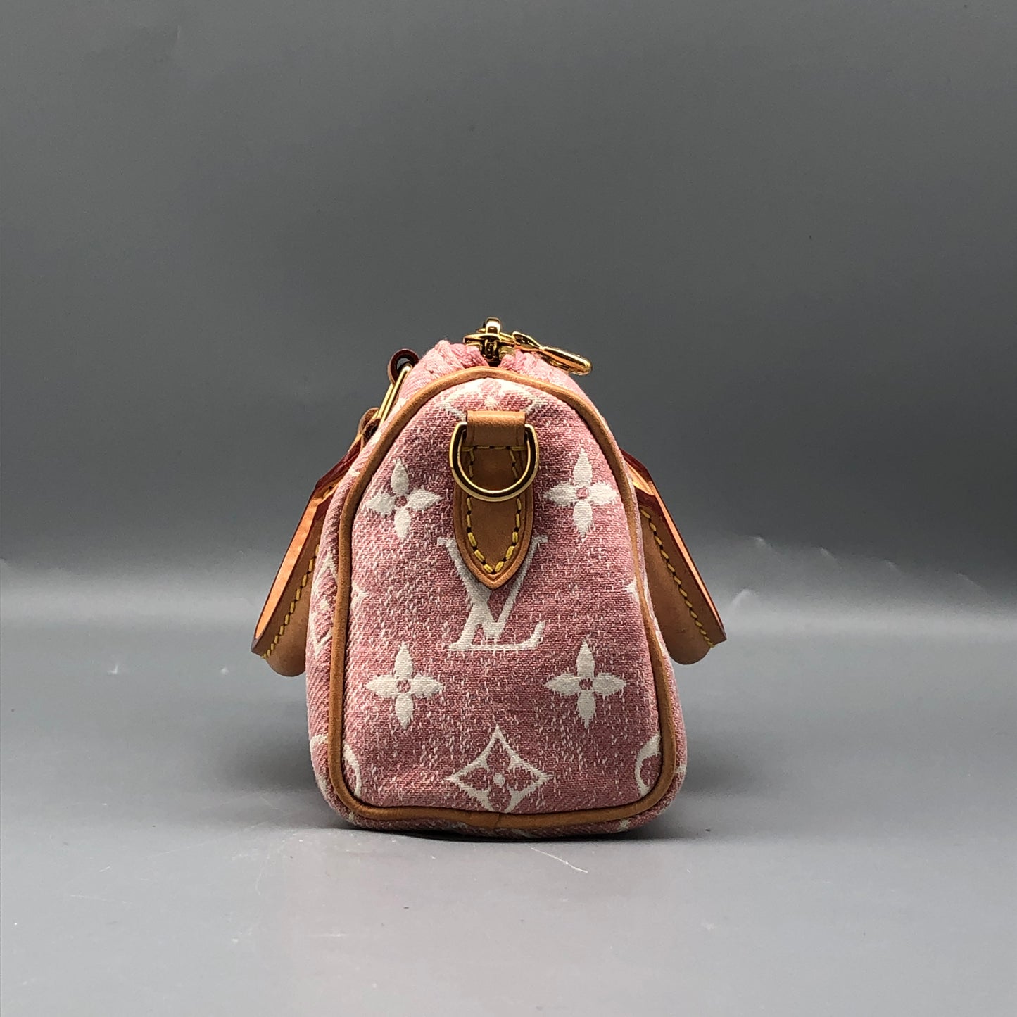 Louis Vuitton Nano Speedy Light Pink Monogram Denim Handbag