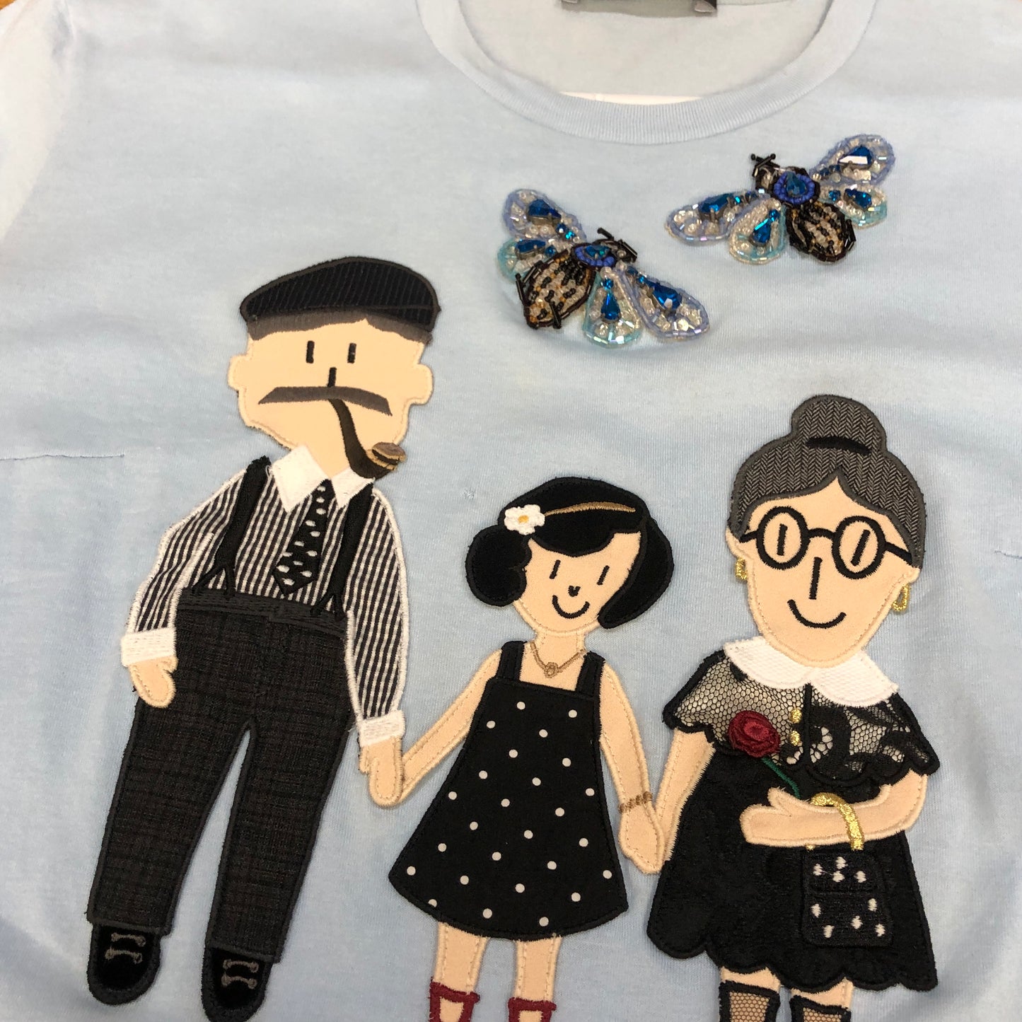 Dolce & Gabbana Mist Blue Character‑Print Short‑Sleeve T‑Shirt Size 36