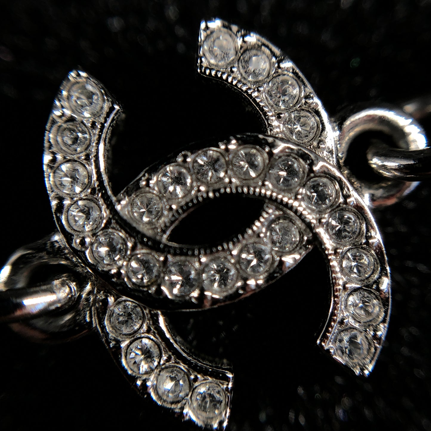 Chanel 2025 CC Crystal Clover Necklace 54cm Silver-Tone