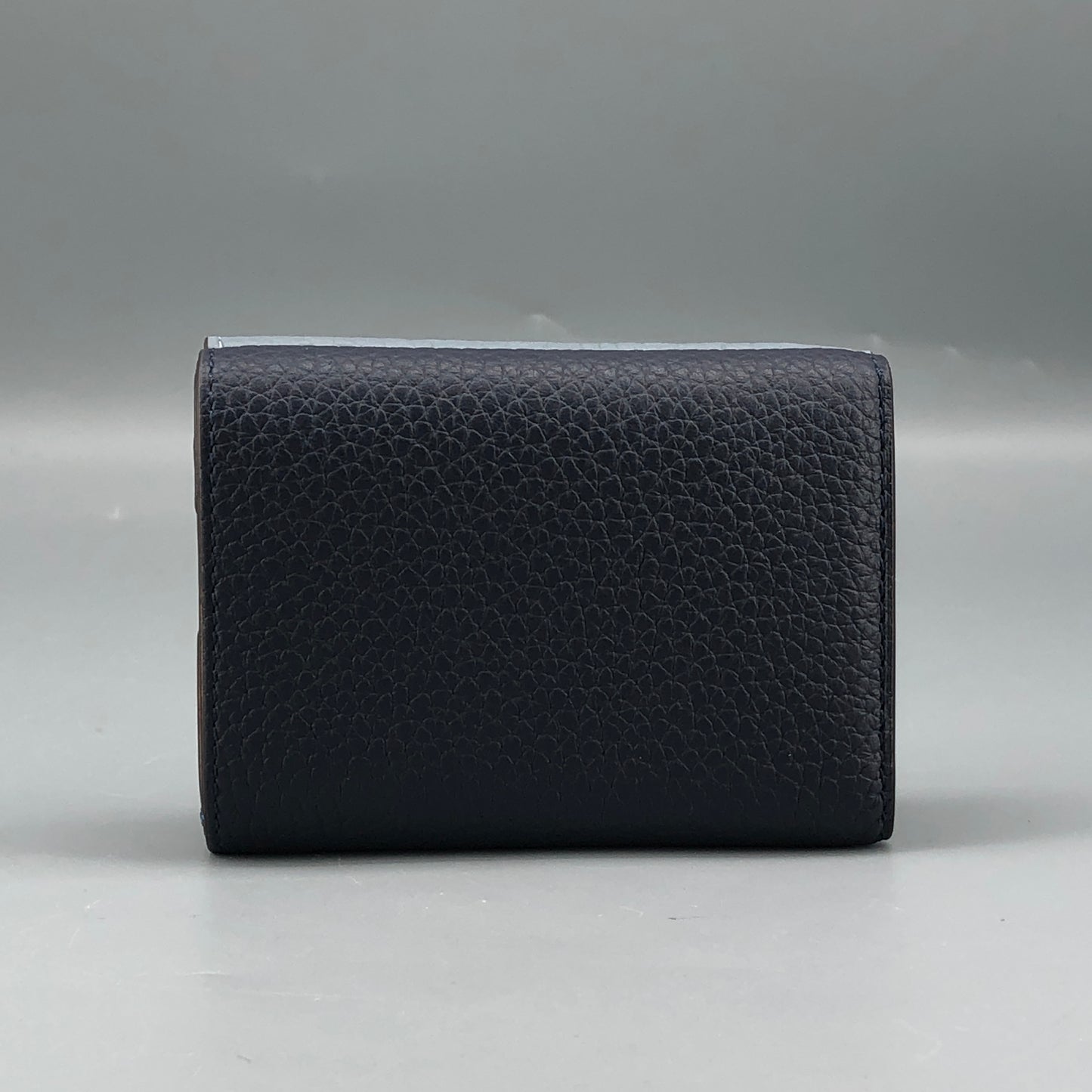 Delvaux Leather Card Holder Wallet Navy