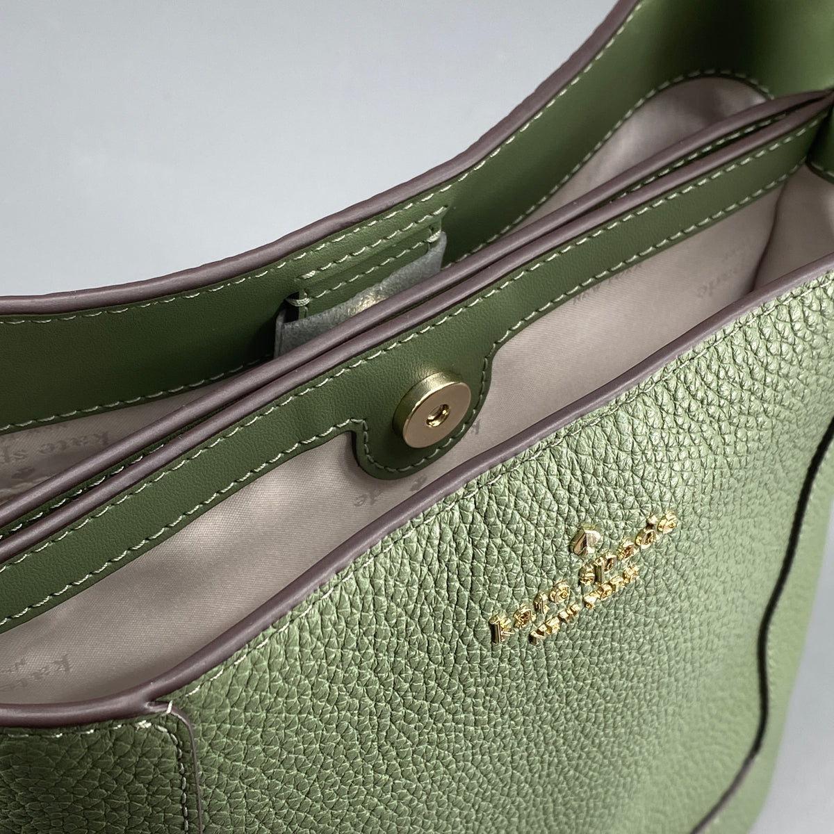 Kate Spade Green Pebbled Leather Bucket Shoulder Bag