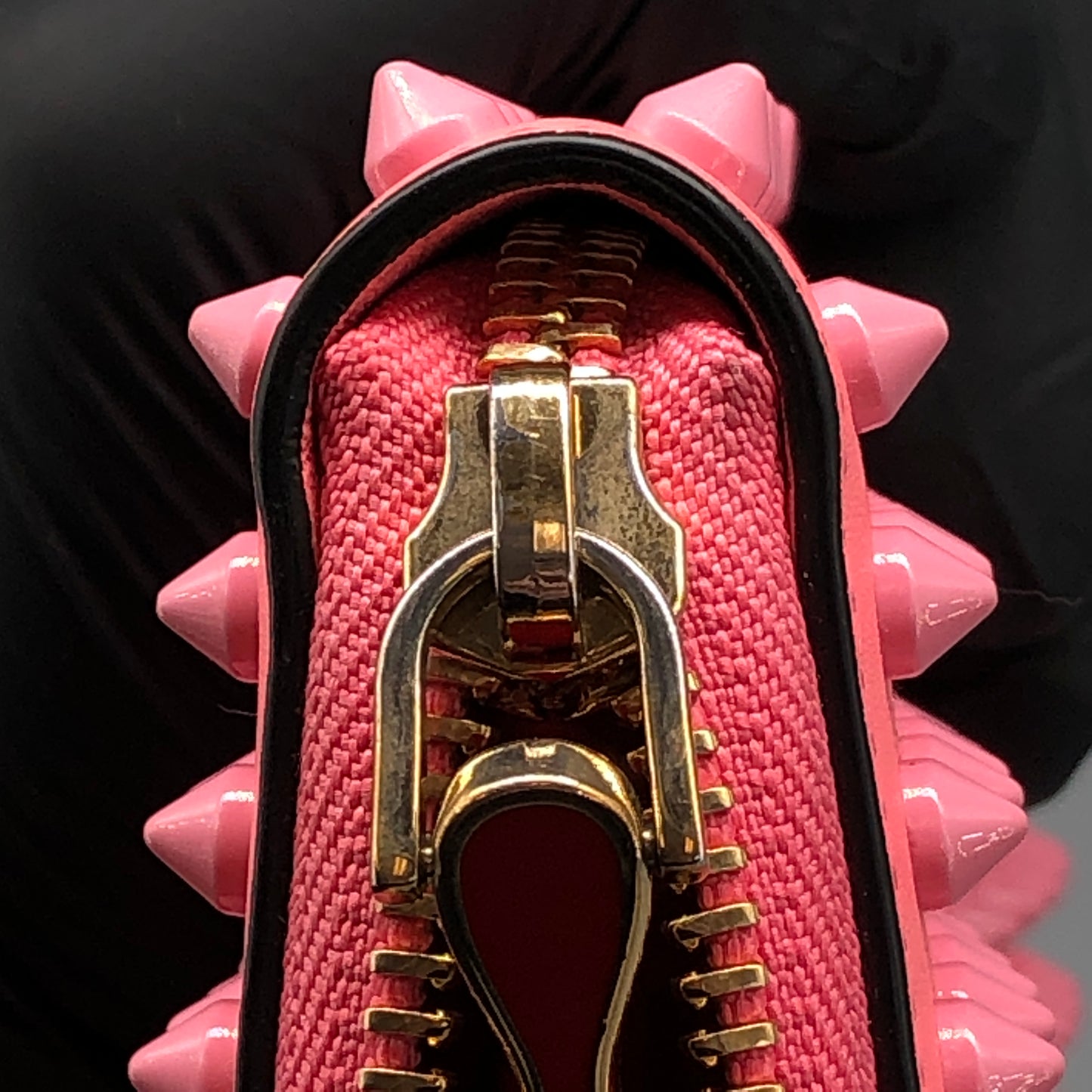 Christian Louboutin Pink Leather Spiked Wallet