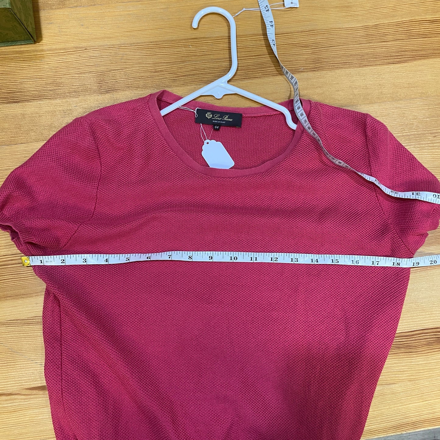 Loro Piana P2P Hot Pink Short Sleeve Knit Top Size 44 Bust 19in