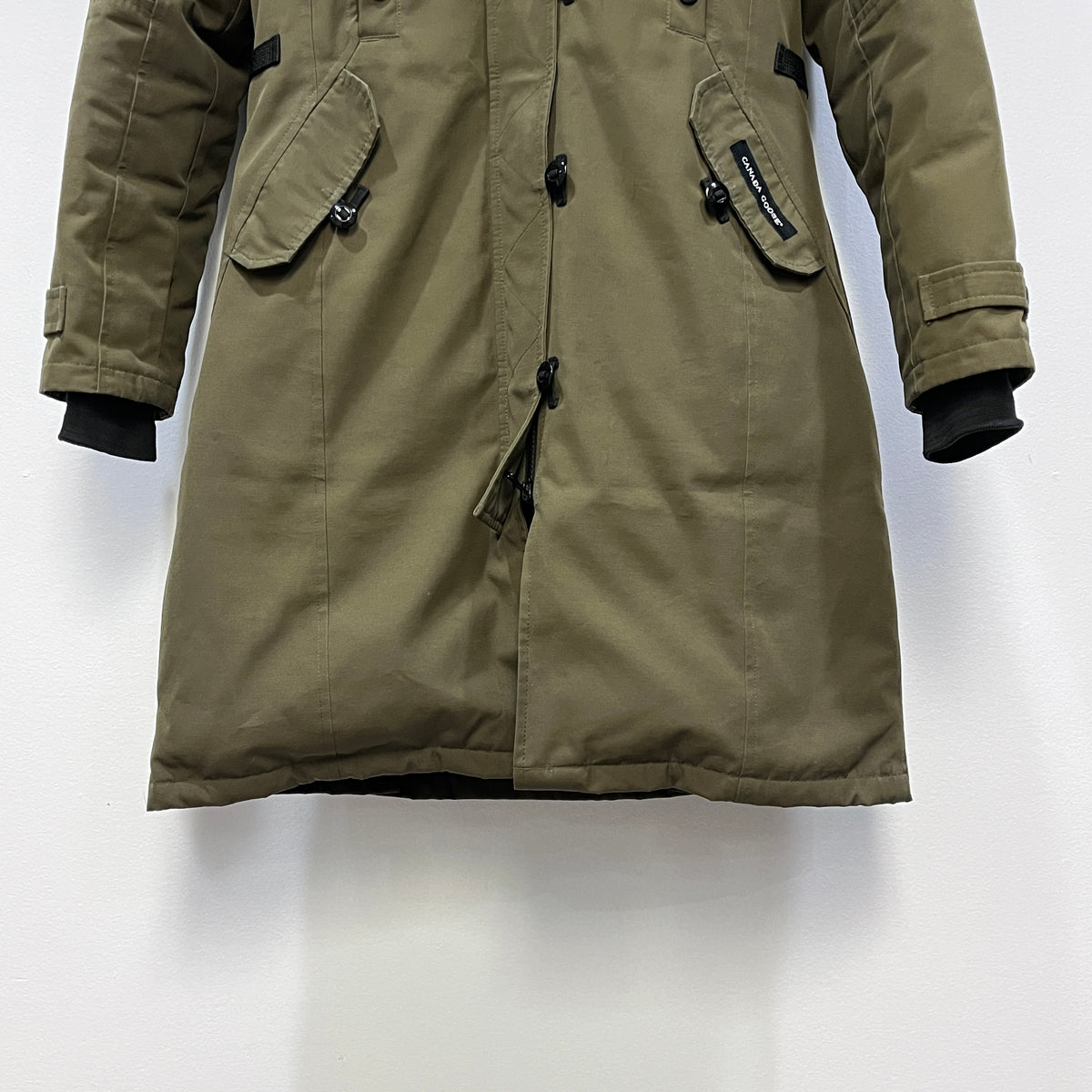 Canada Goose Olive Fur Trim Long Parka Size XS