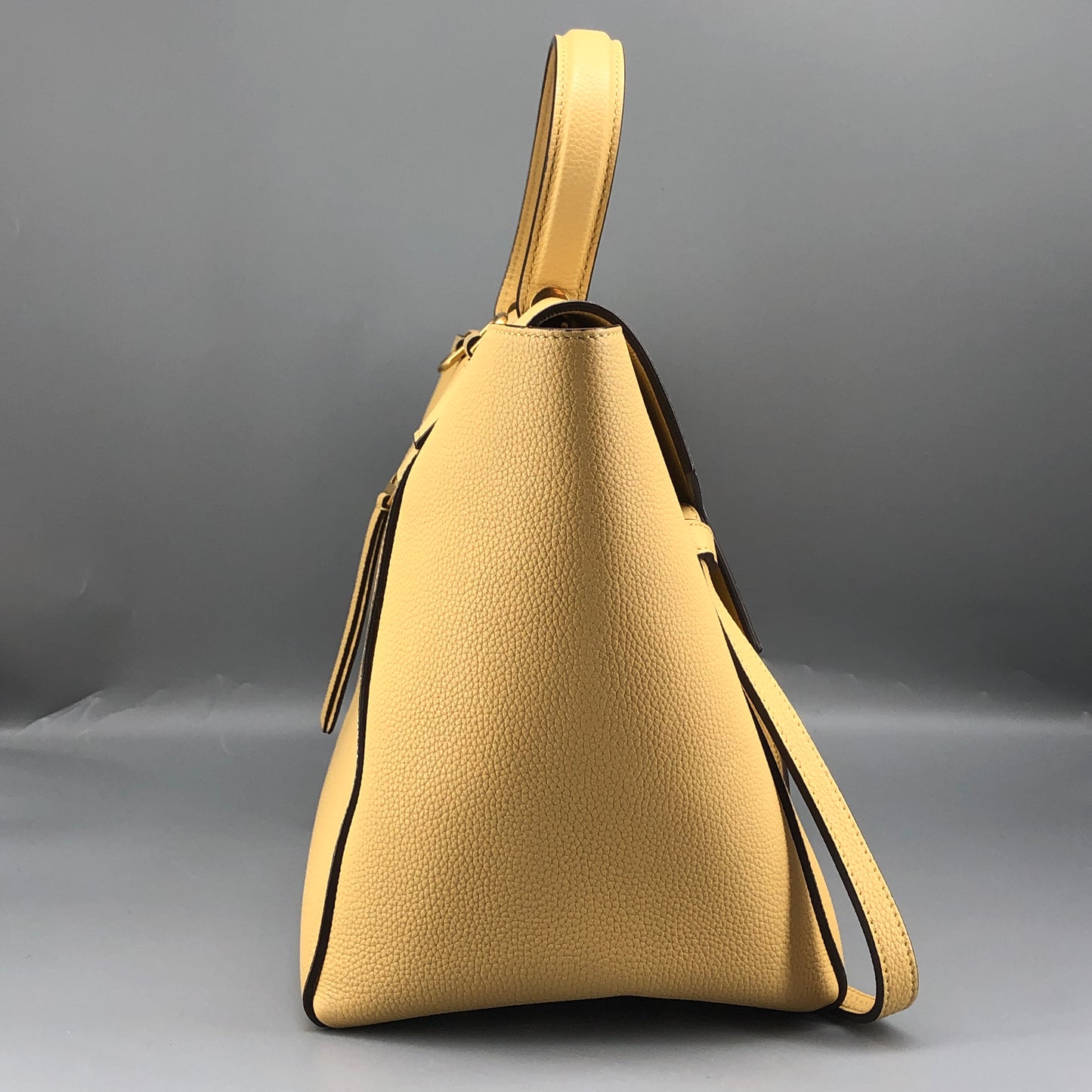 Celine Yellow Grained Calfskin Leather Medium Belt Bag