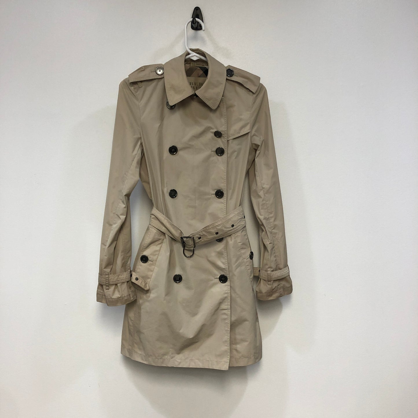 Burberry Brit Beige Double Breasted Trench Coat Size US 2