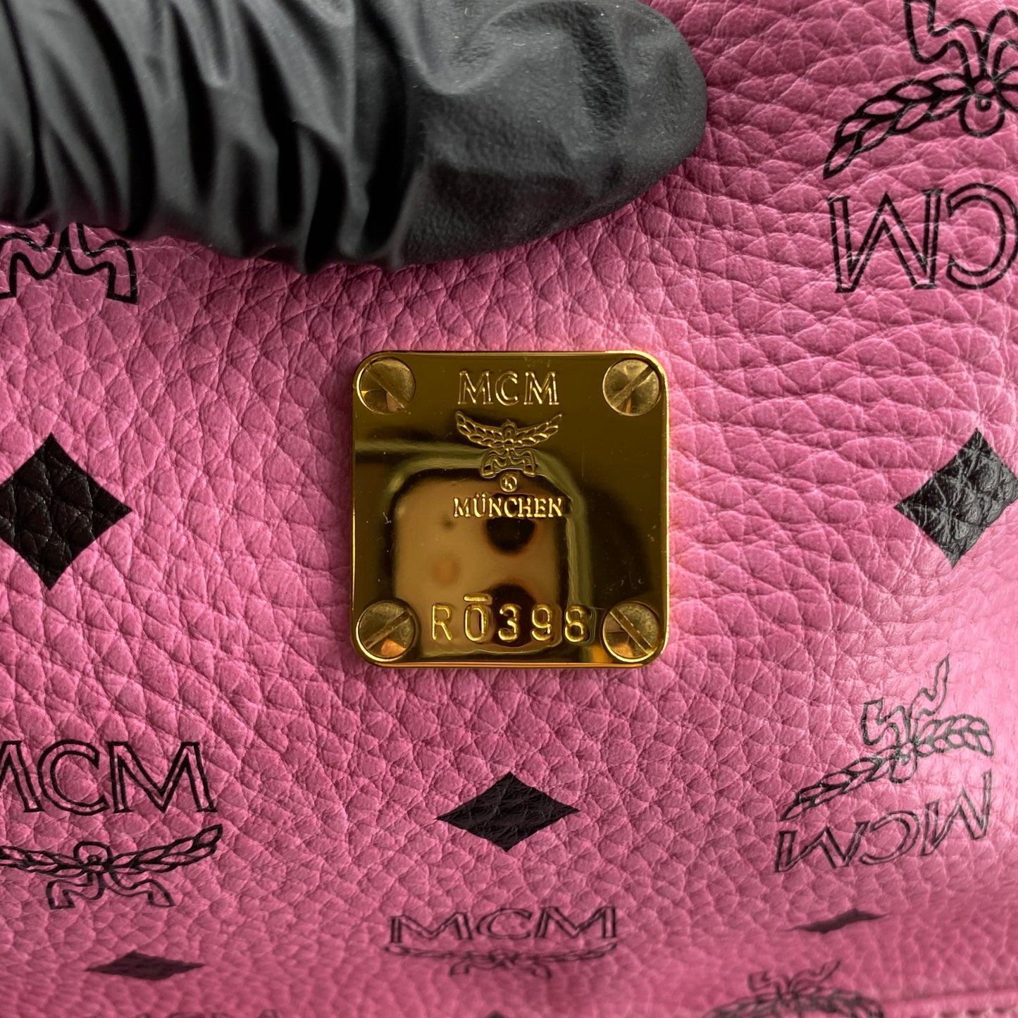 MCM Pink Visetos Print Backpack
