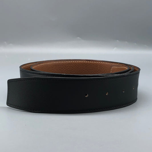 Hermes Black/Caramel Reversible Leather Belt 95cm