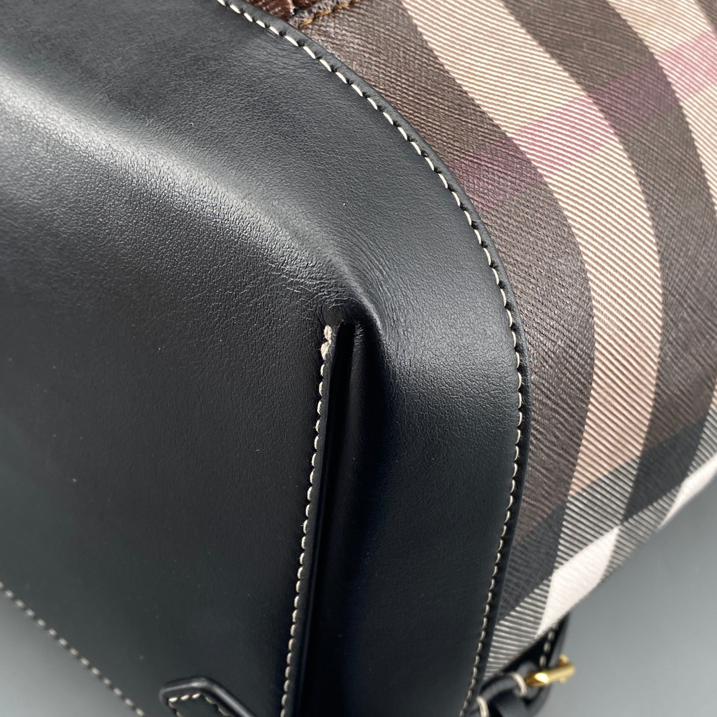 Burberry Brown Check Drawstring Backpack Bag