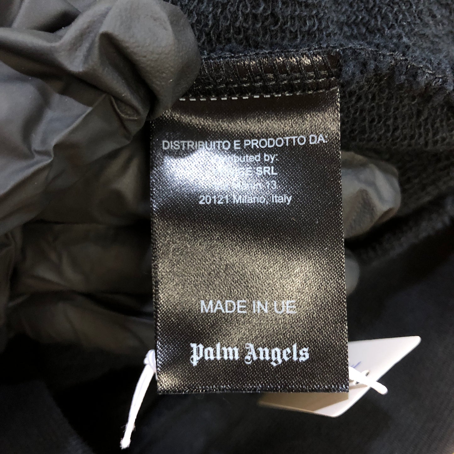 Palm Angels Black Gold Embroidered Full Zip Hoodie Size S
