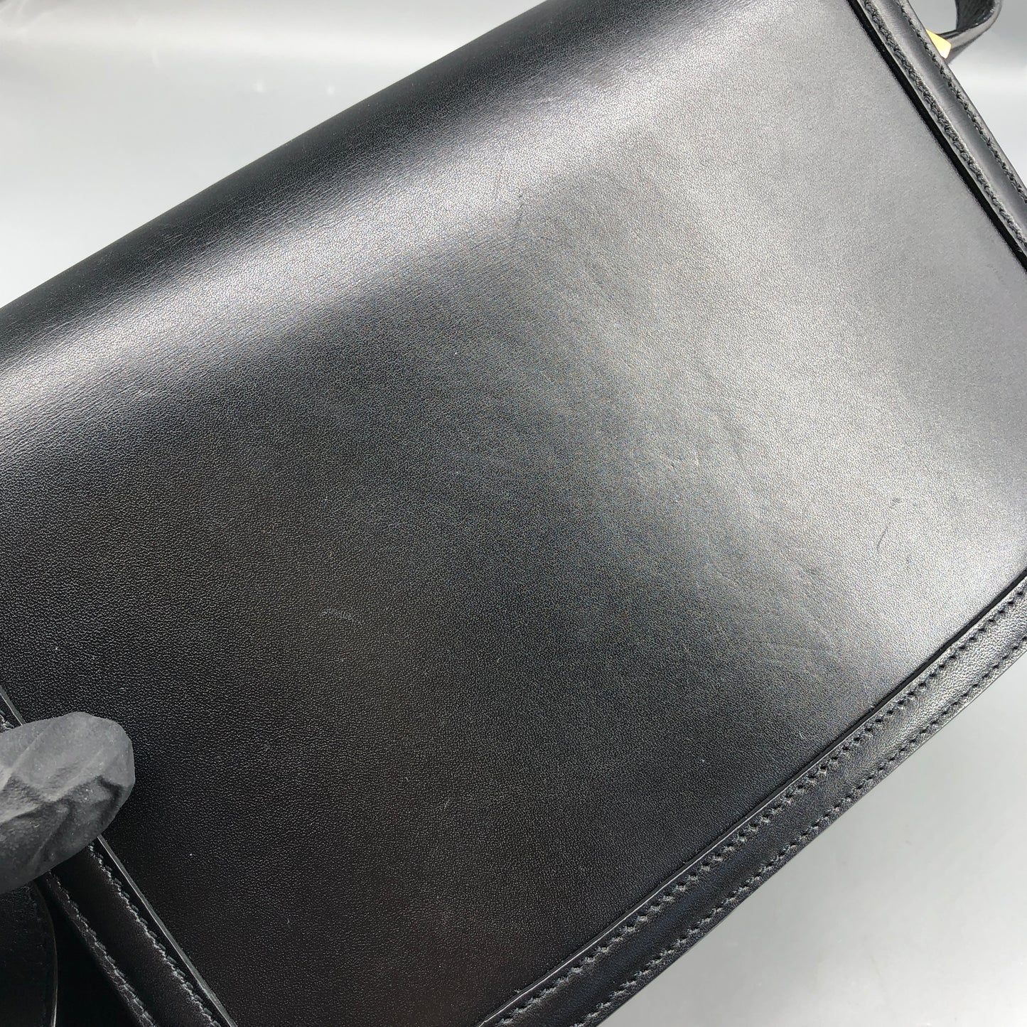 Saint Laurent Box Calfskin Solferino Satchel Bag Black