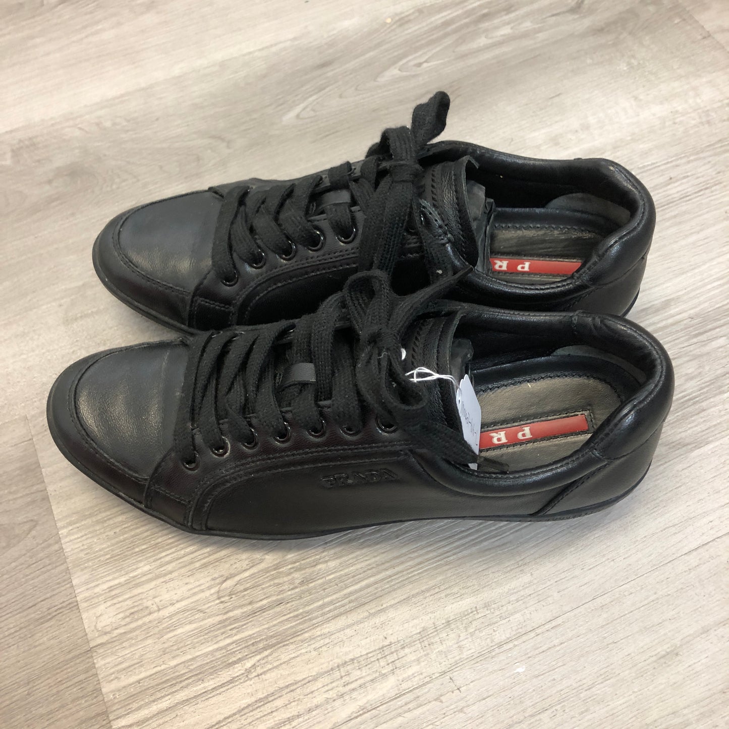 Prada Women's Black Leather Low-Top Sneakers Size 36