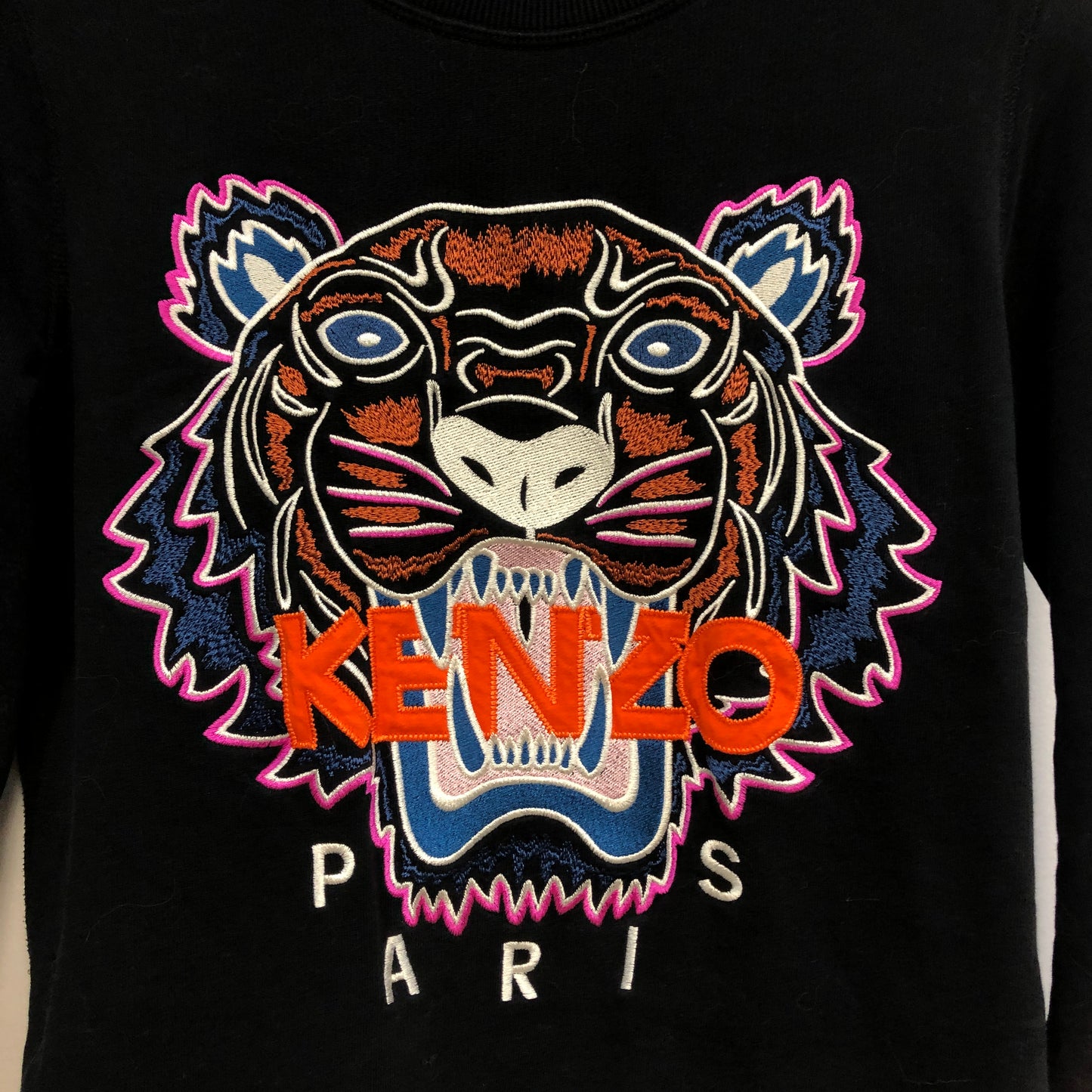 Kenzo M Black Tiger Embroidered Crewneck Sweatshirt