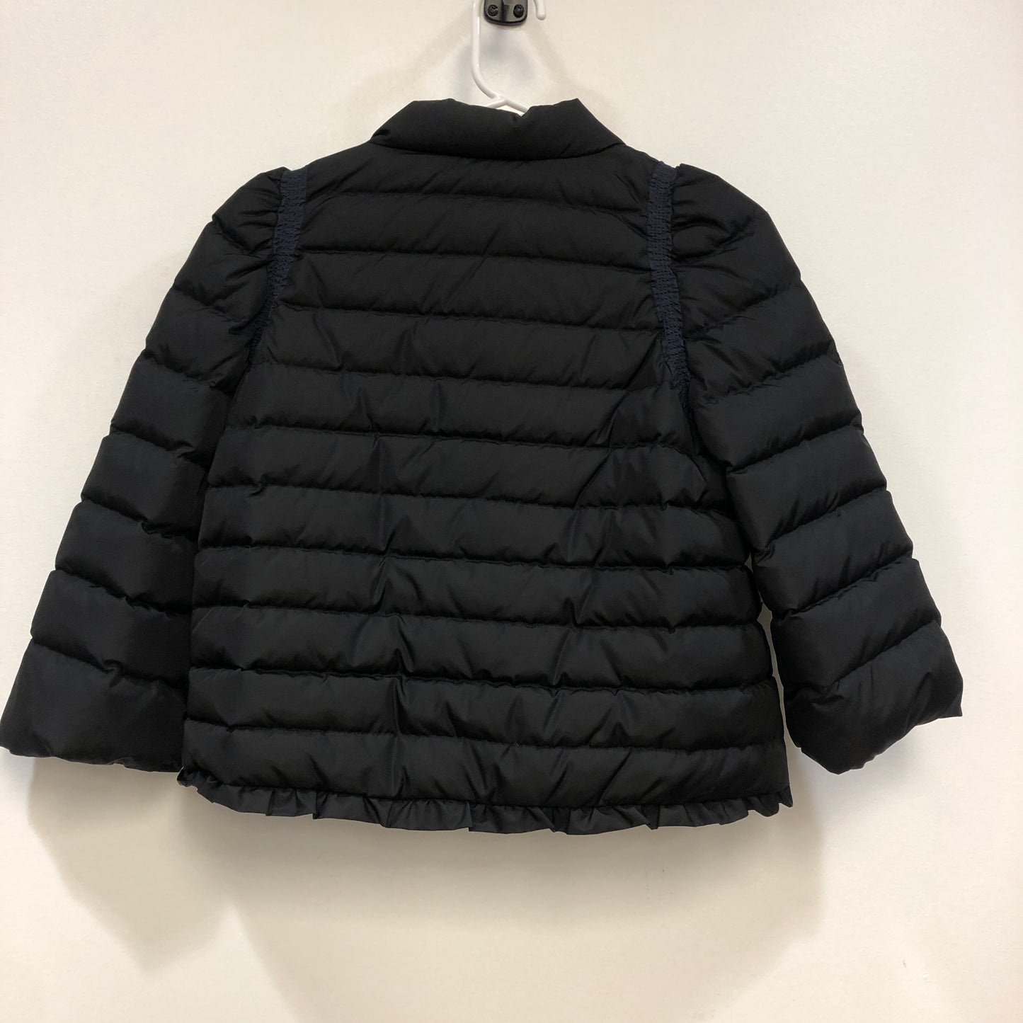 Miu Miu Black Ruffle Trim Quilted Down Jacket Size 36