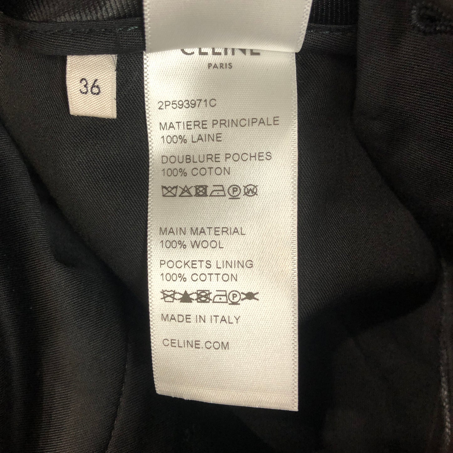 Celine Dark Grey Pinstripe Wool Shorts Size 36
