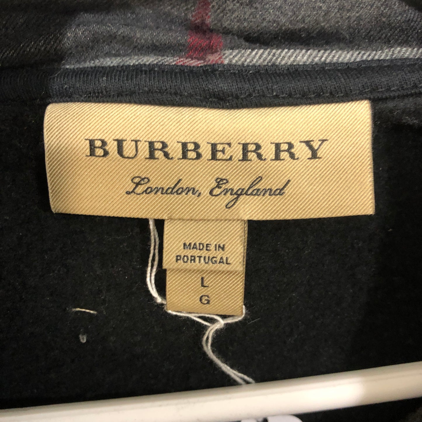 Burberry Embroidered Logo Hoodie Size L Black