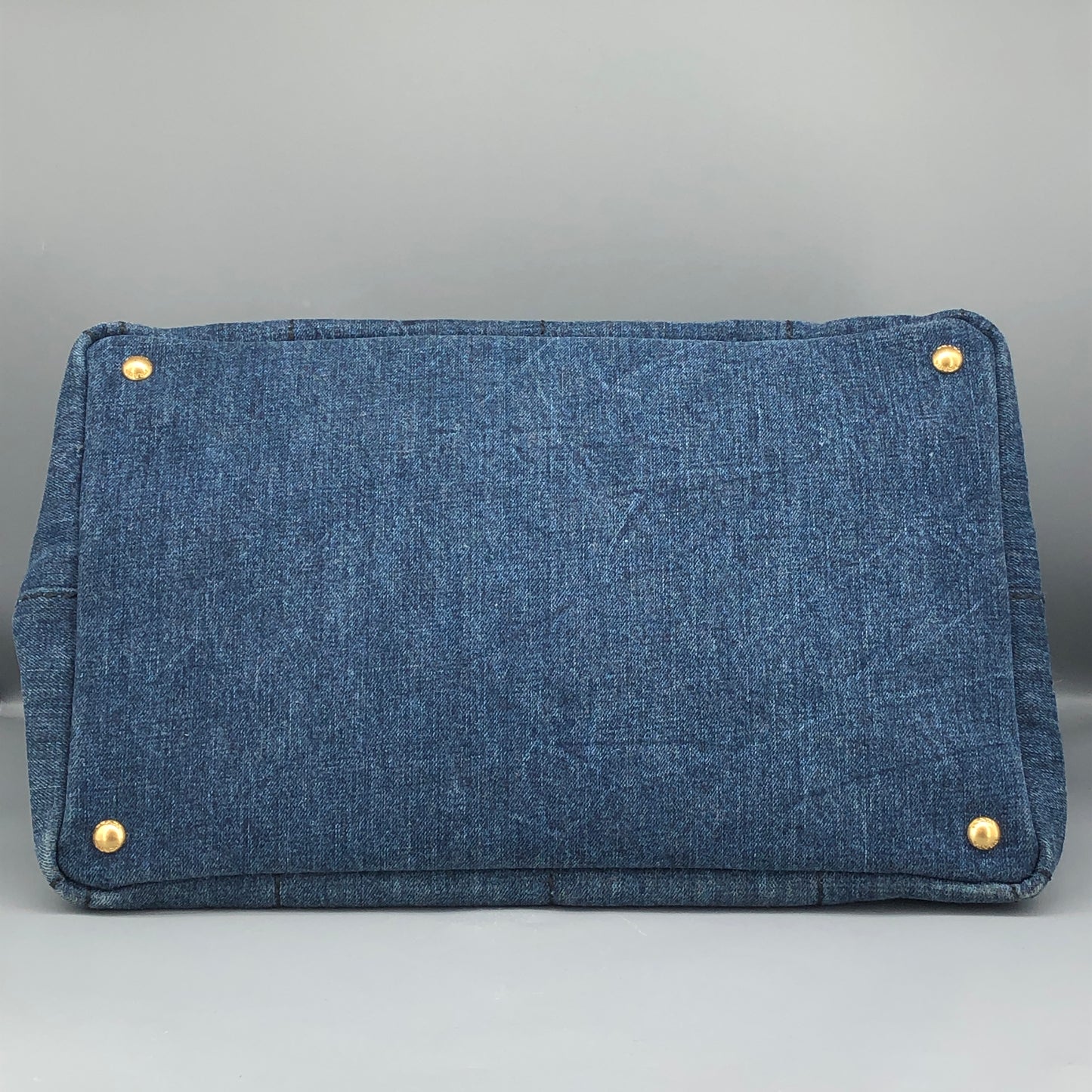 Prada Dark Blue Denim Large Tote Bag Size