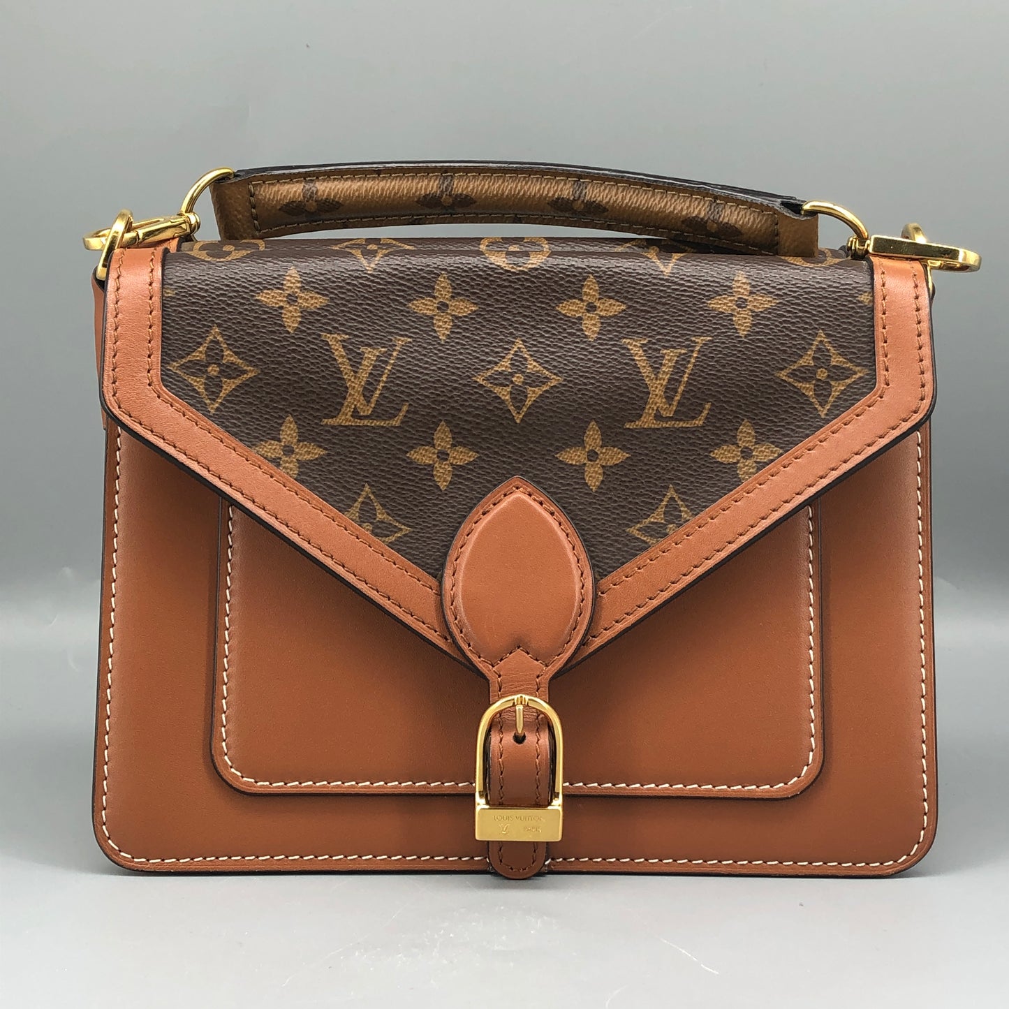 Louis Vuitton Monogram & Leather Biface Crossbody Bag Brown
