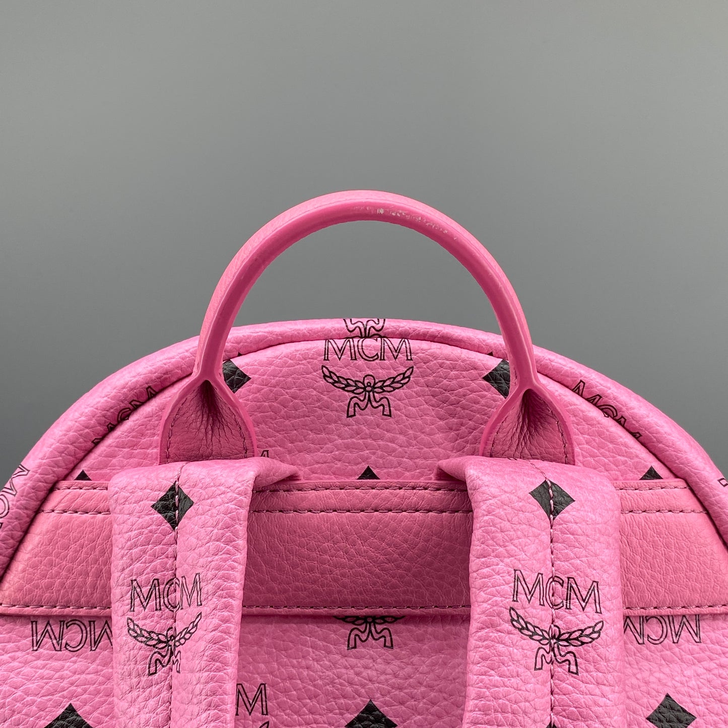 MCM Pink Visetos Print Backpack
