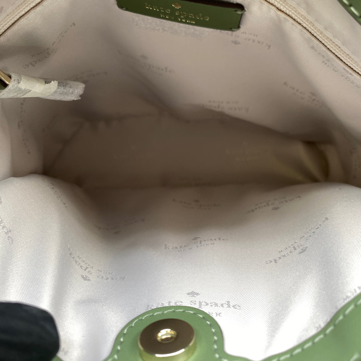 Kate Spade Green Pebbled Leather Bucket Shoulder Bag