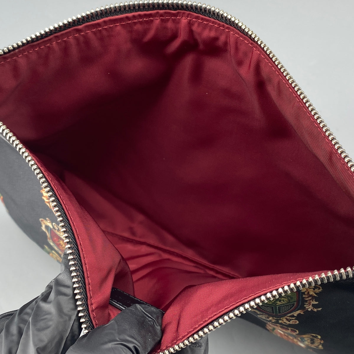Dolce&Gabbana Black Heraldic Print Clutch Pouch