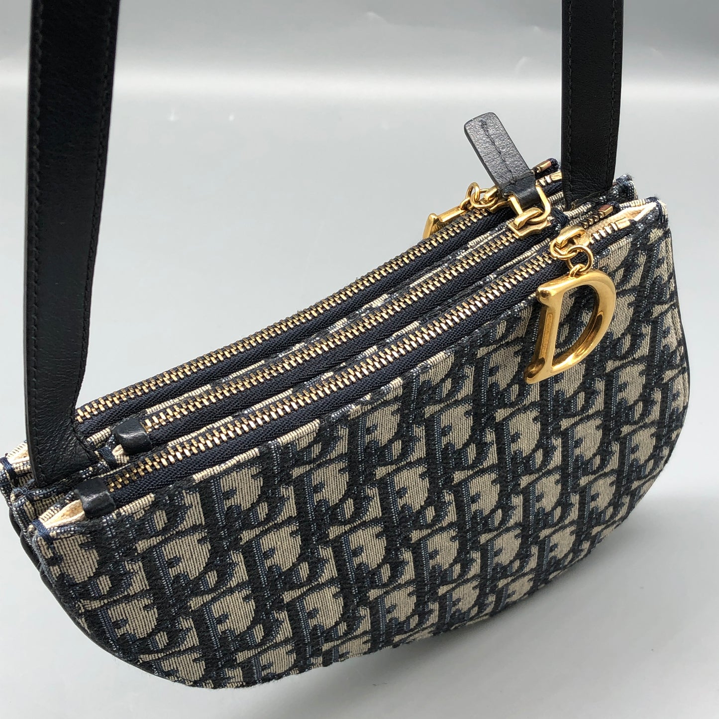 Christian Dior Mini Saddle Bag with Strap Oblique Canvas