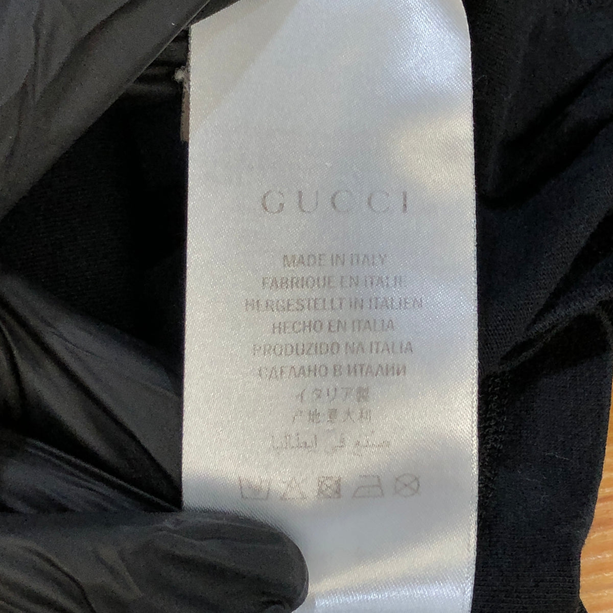 Gucci Black Logo Print Short Sleeve T-Shirt Size M