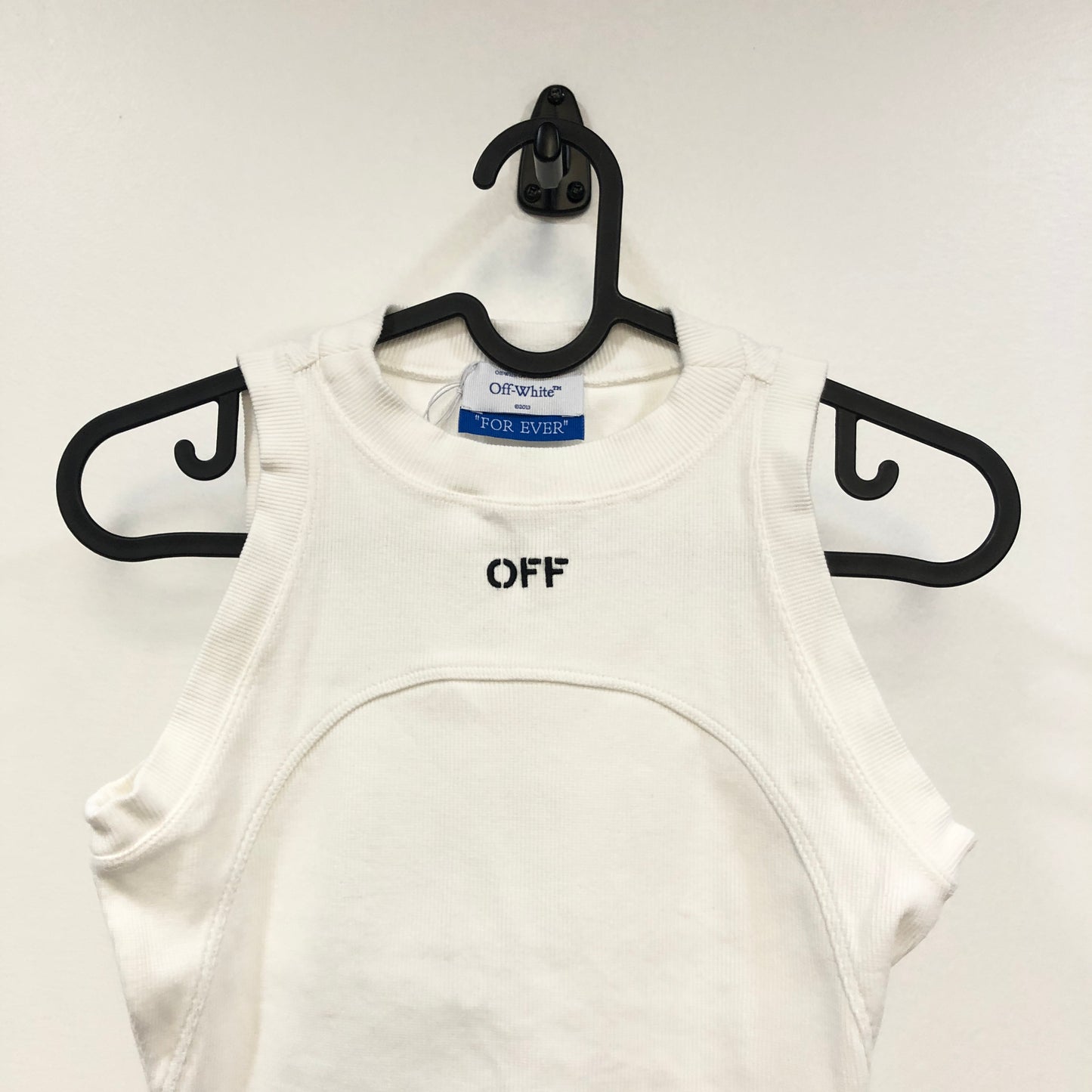 Off-White White Ribbed Sleeveless Tank Top Size 40