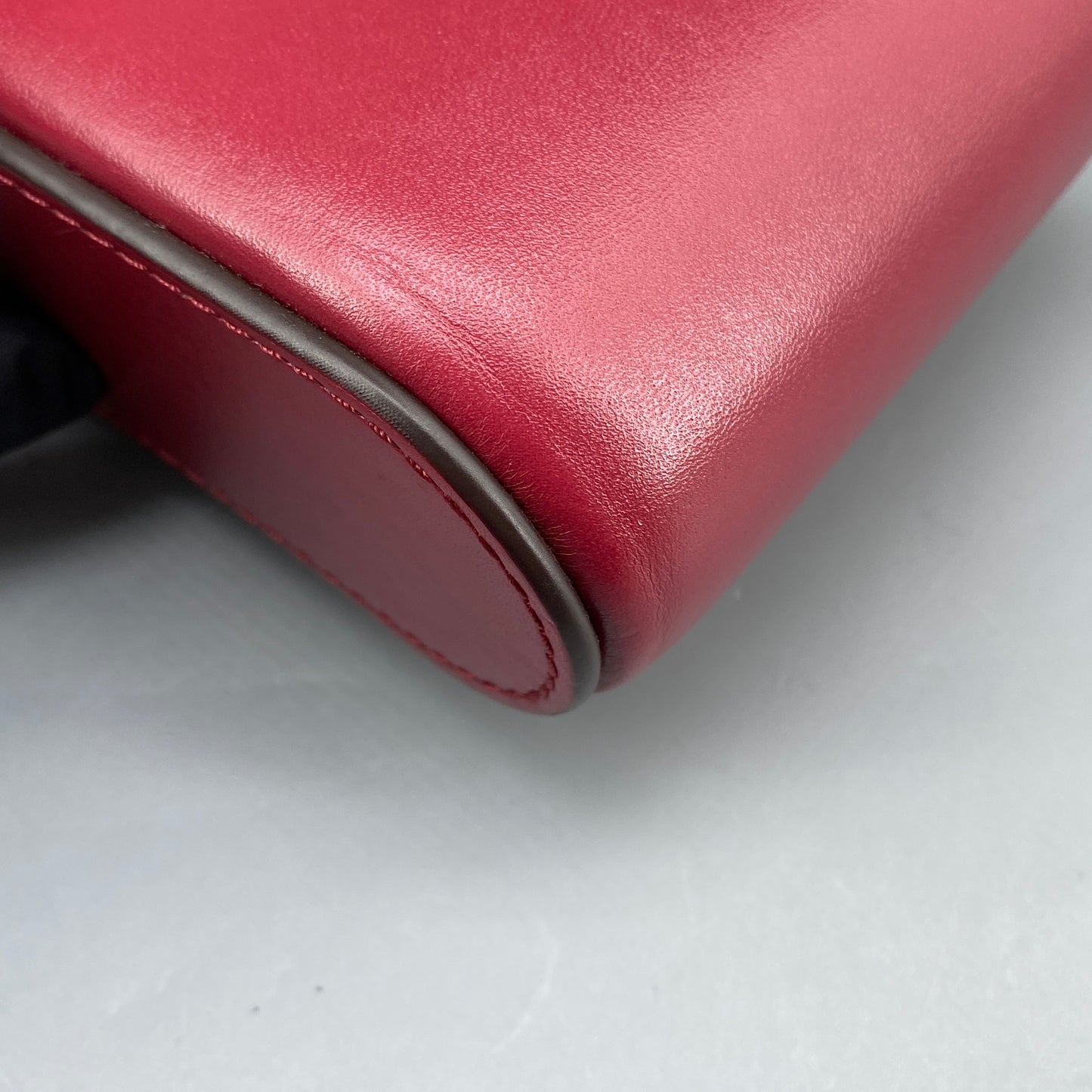 Michael Kors Red Leather Mini Vertical Crossbody Bag