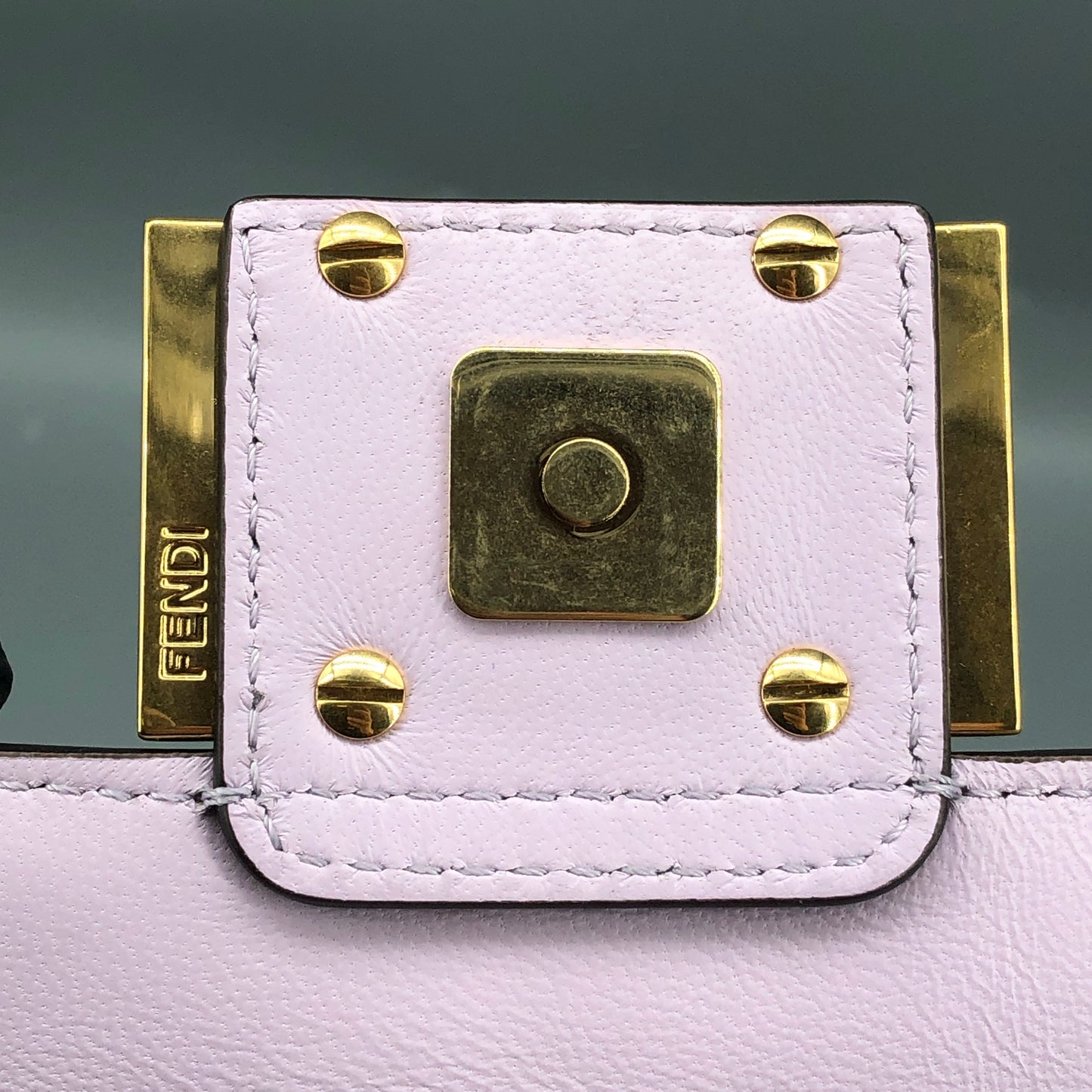 Fendi Light Purple FF Embossed Baguette Shoulder Bag