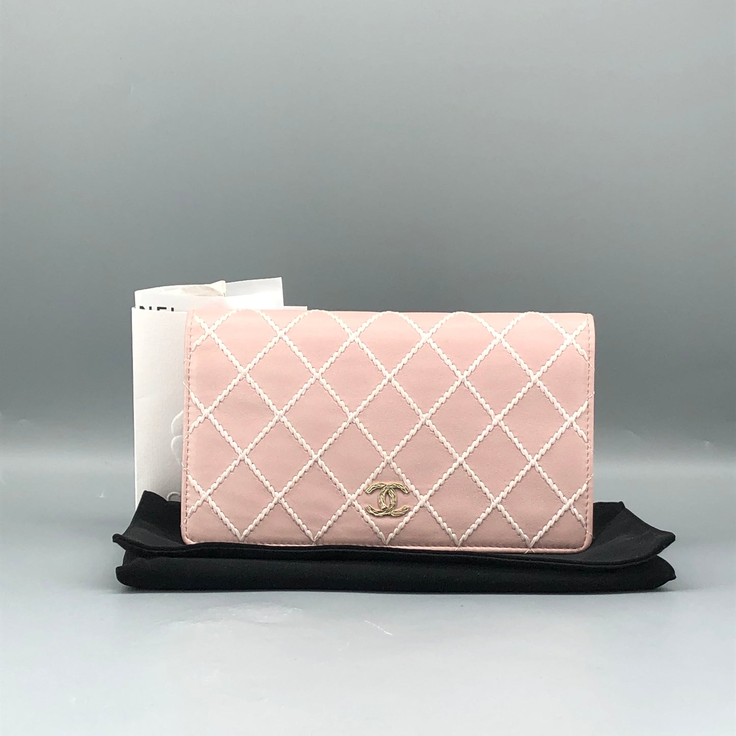 Chanel Blush Pink Large Diamond Quilted Flap Wallet