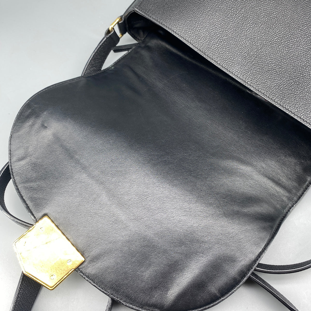 Celine Trotteur Crossbody Bag Black Leather
