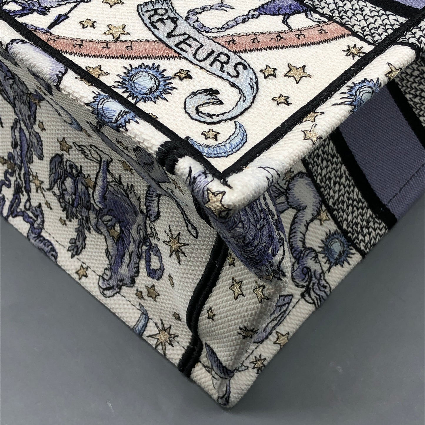 Christian Dior Violet/White Tarot Print Book Tote Bag