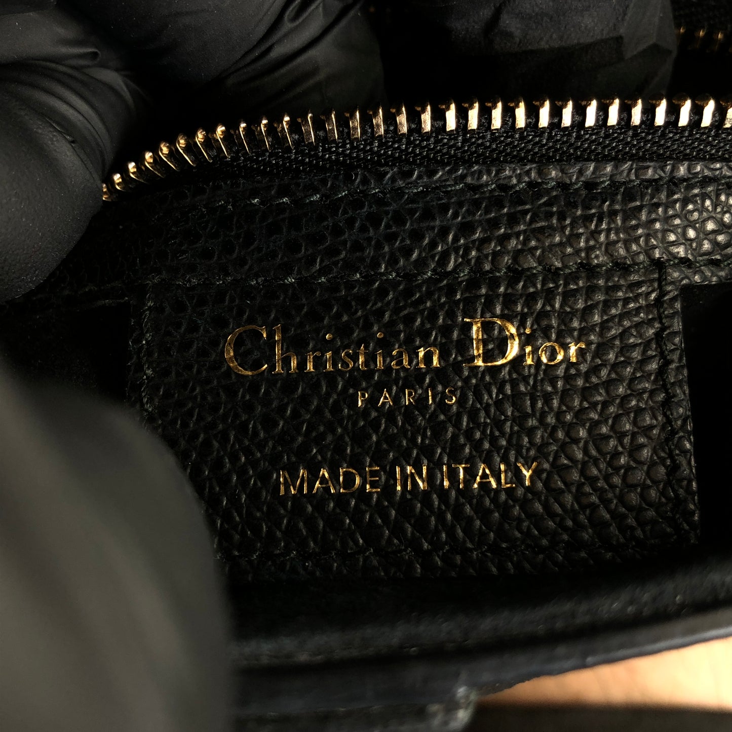 Christian Dior Saddle Medium Grained Calfskin Shoulder Bag  Black + Extra Strap