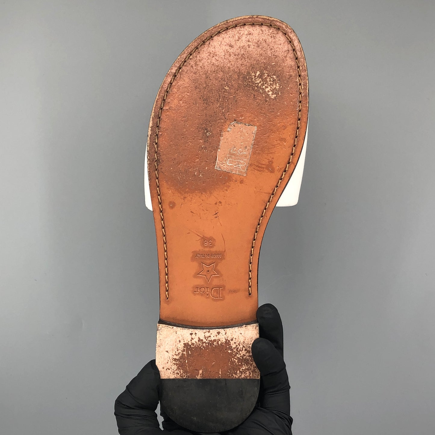 Christian Dior Dioriviera Logo Slide Sandals Size 38 White
