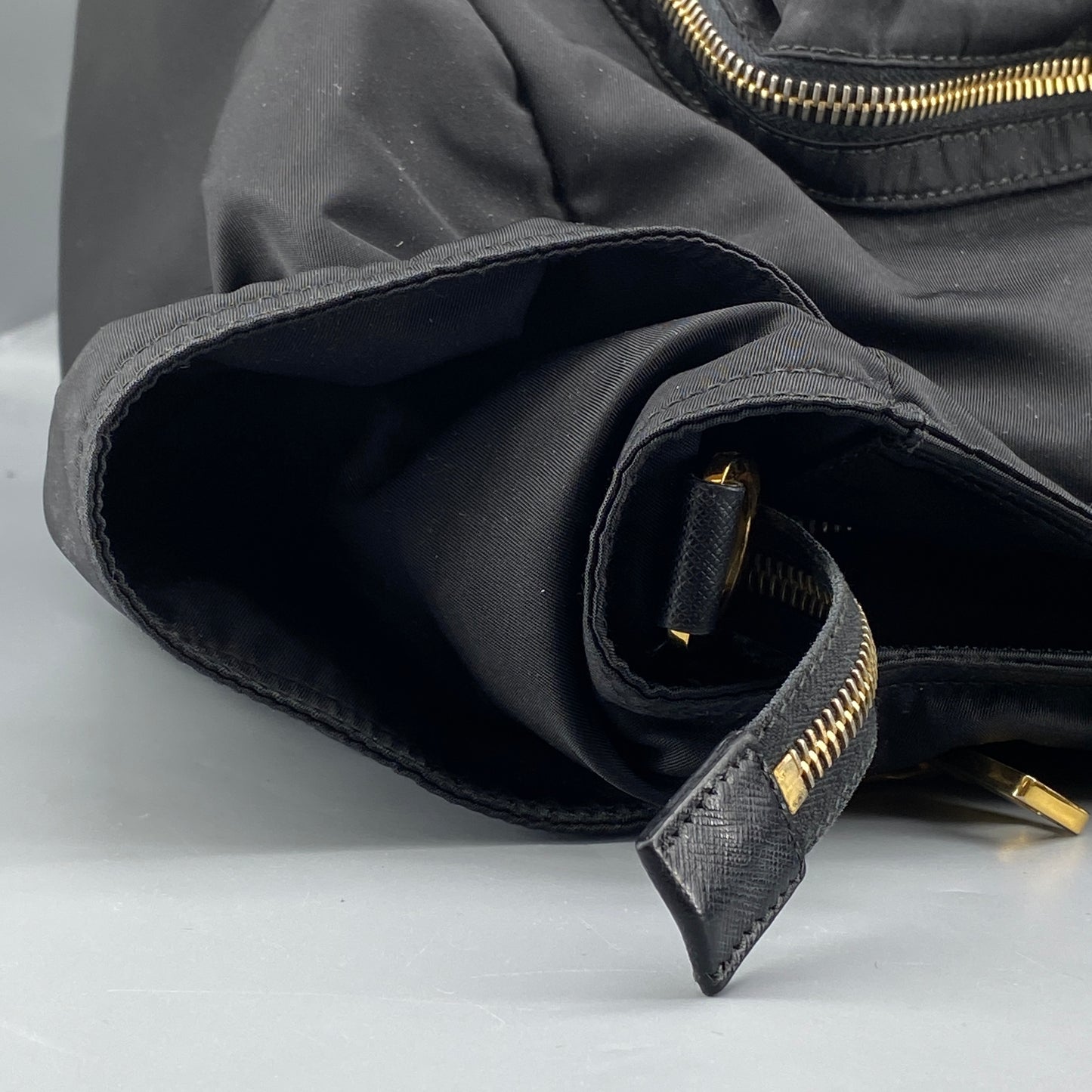 Prada Black Nylon Large Travel Tote Handbag
