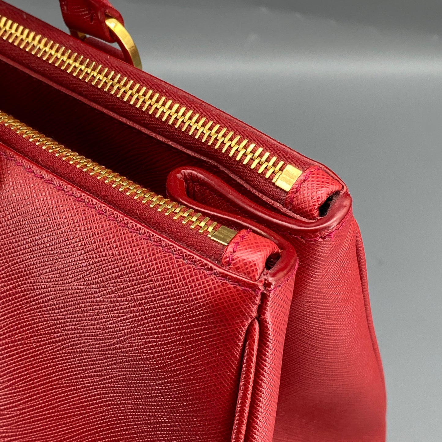 Prada Red Saffiano Leather Galleria Bag