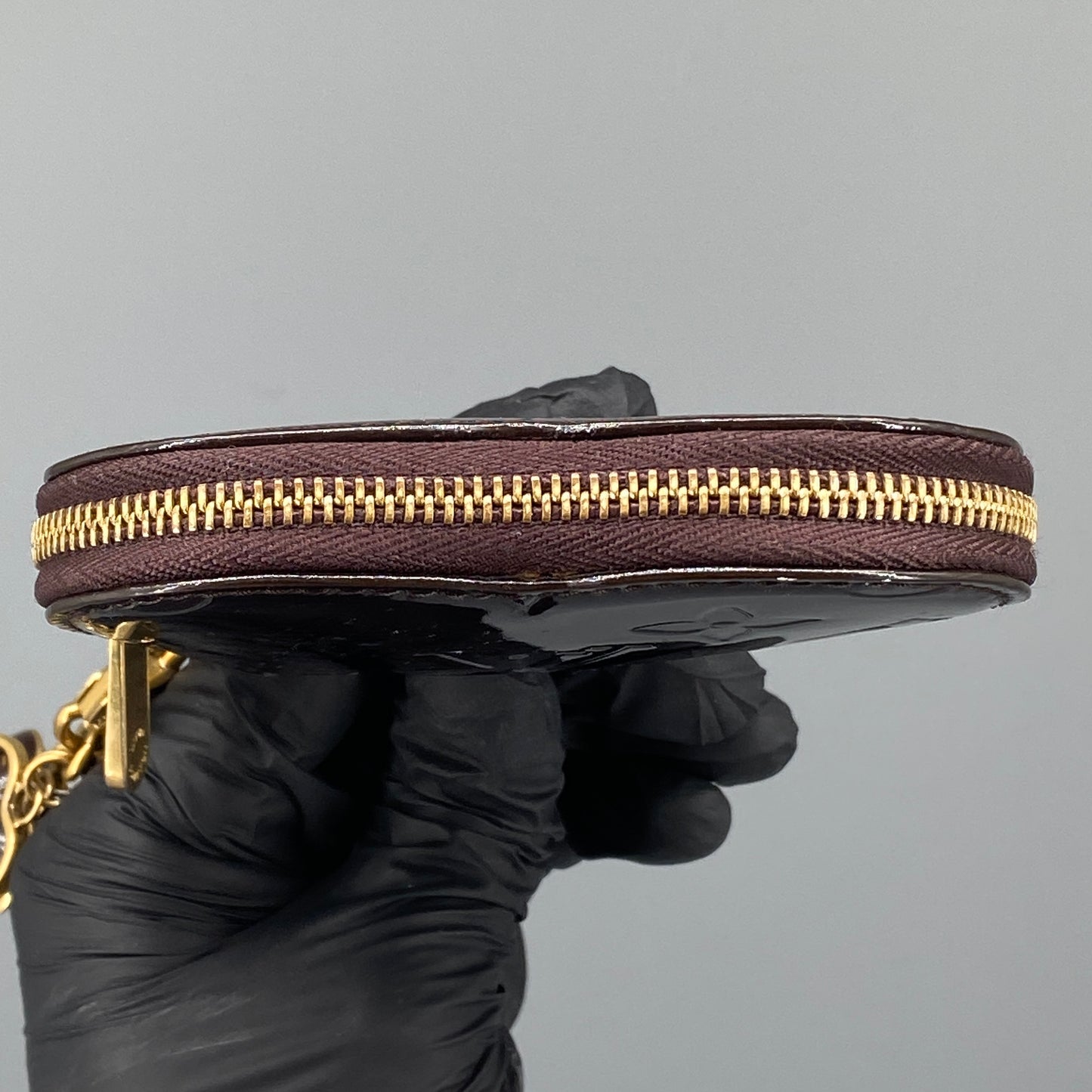 Louis Vuitton Deep Purple Monogram Vernis Heart Zip Coin Purse