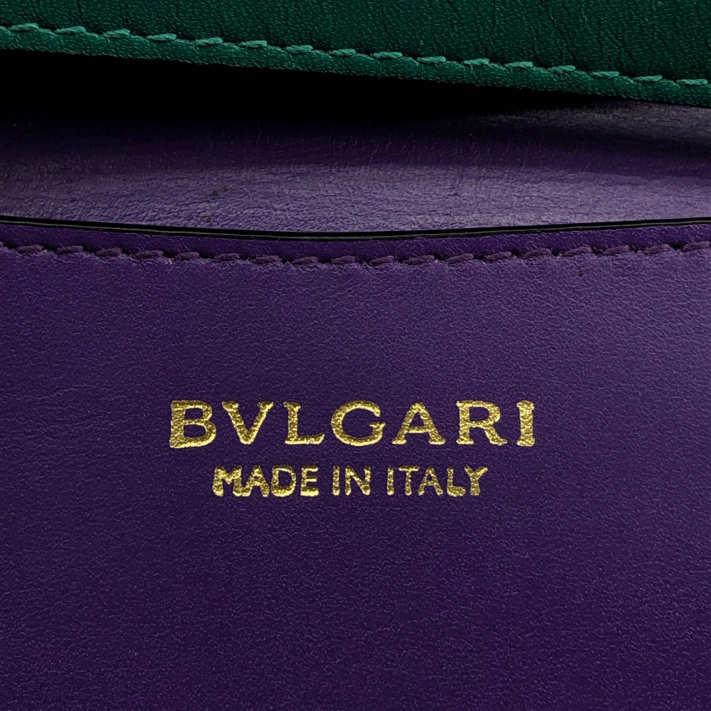 Bvlgari Serpenti Forever Green & Purple Leather  Wallet