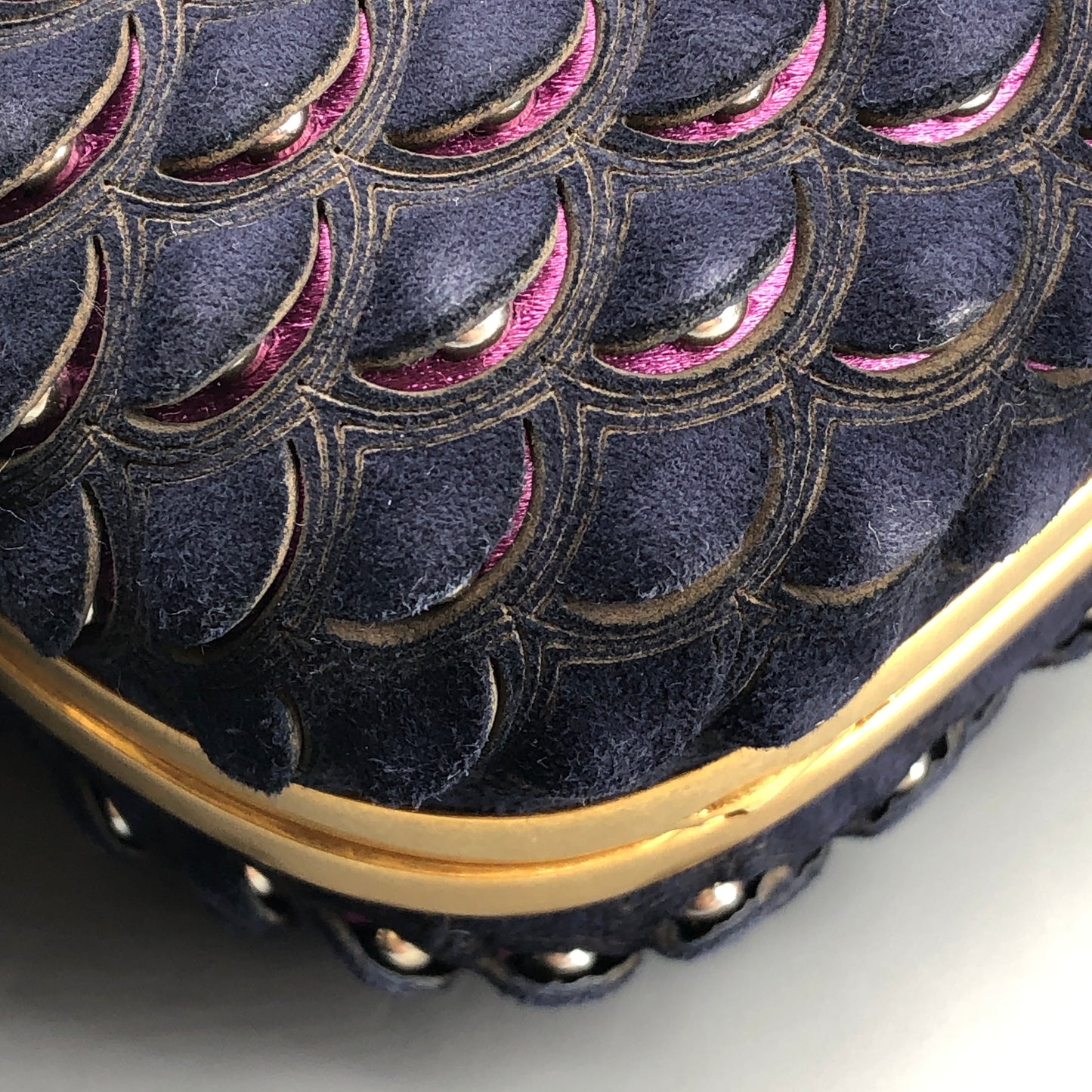 Alexander McQueen Skull Clutch Navy/Pink