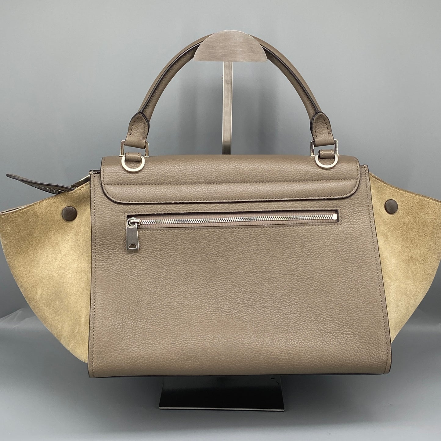 Celine Trapeze Medium Taupe Leather Suede Wing Bag