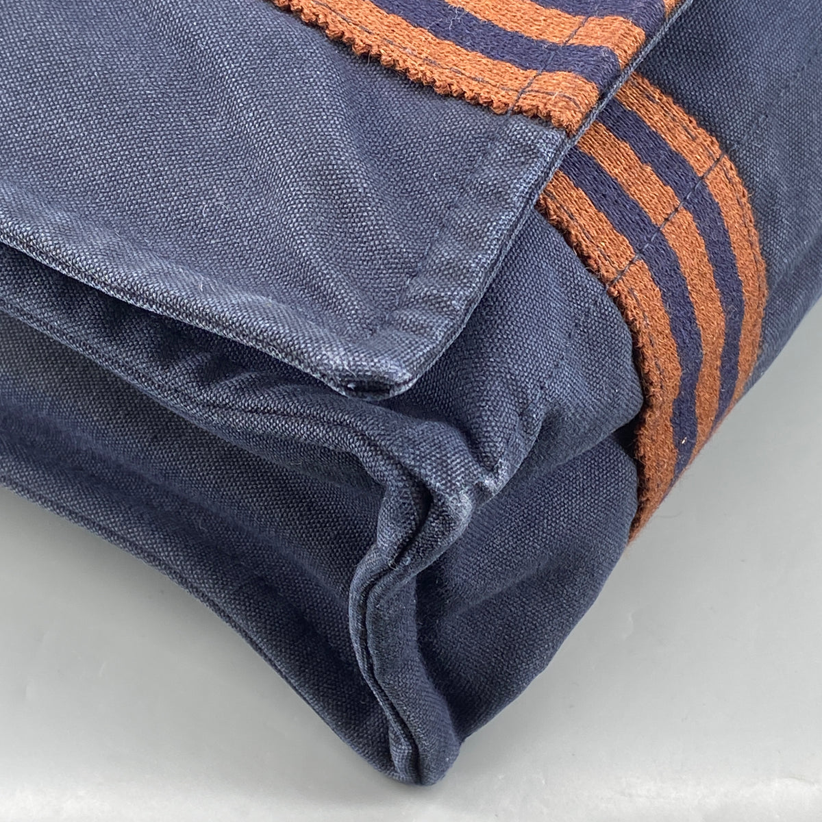 Hermes Fourre Besace Tote Bag Navy Canvas
