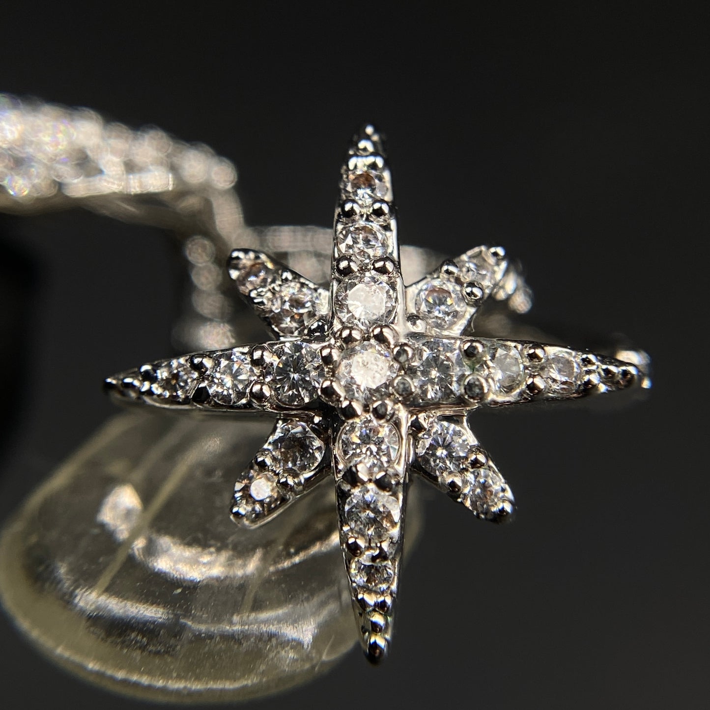 APM Silver-Tone Crystal Asymmetrical Meteor Star Stud Earring & Ear Cuff